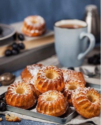 Forma 6 mini prajituri Bundt, 29 cm, silicon platinum - PATISSE
